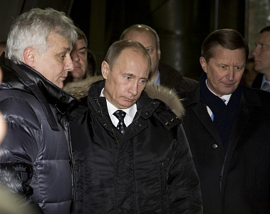 Слева направо: В.М. Кашин, В.В. Путин, С.Б. Иванов